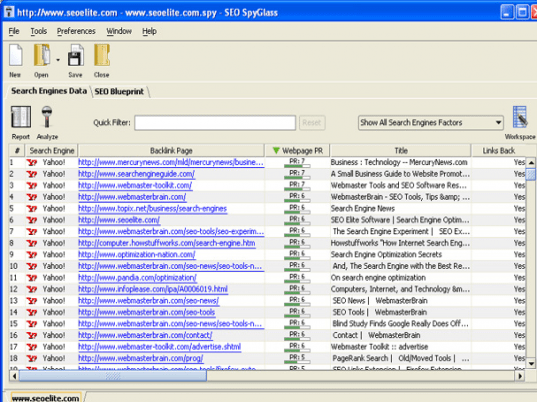 SEO SpyGlass Software Screenshot 1