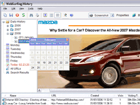 WebSurfing History Screenshot 1
