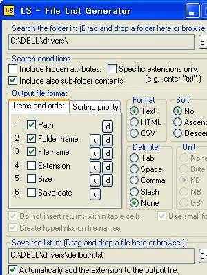 File List Generator Screenshot 1