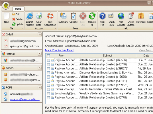 Multi EMail Notifier Screenshot 1