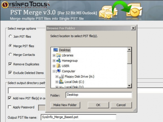 PST Merge Tool Screenshot 1