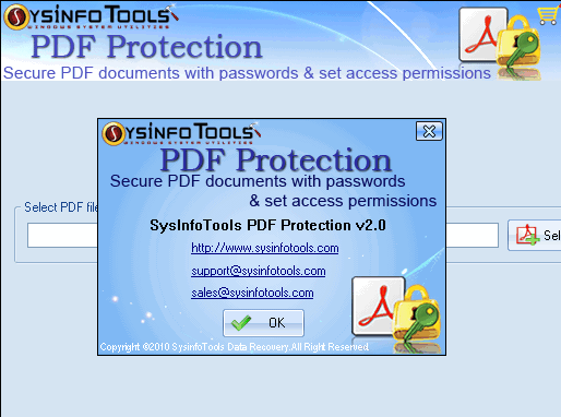 SysInfoTools PDF Protection Screenshot 1