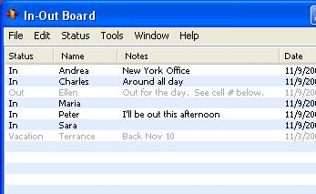 In-Out Board Screenshot 1