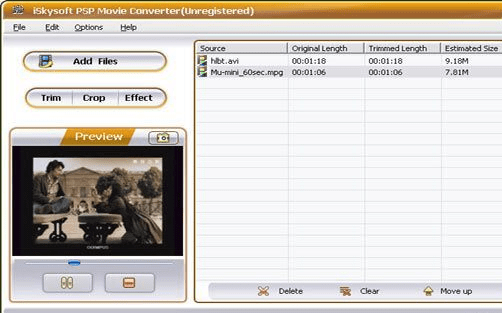 iSkysoft PSP Movie Converter Screenshot 1