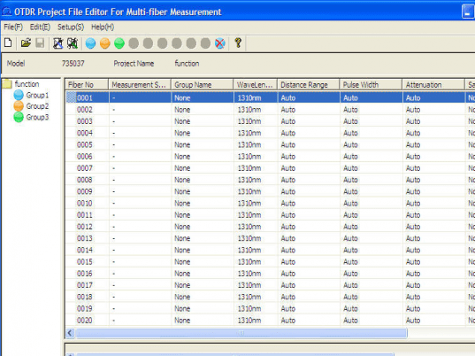 OTDR Project File Editor Screenshot 1