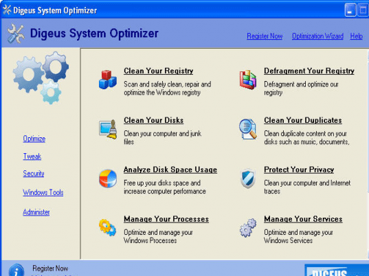 Digeus System Optimizer Screenshot 1