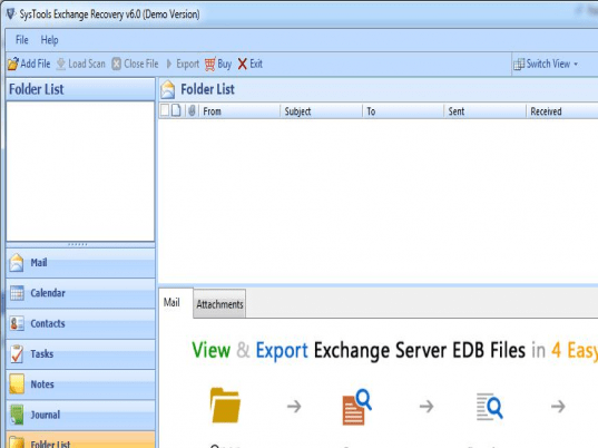 SysTools Exchange Recovery Screenshot 1