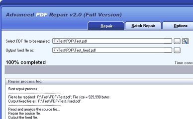 Advanced PDF Repair Screenshot 1