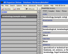 Dictionary Organizer Deluxe Screenshot 1
