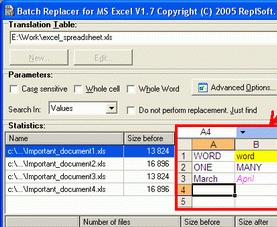 Batch Replacer for MS Excel Screenshot 1
