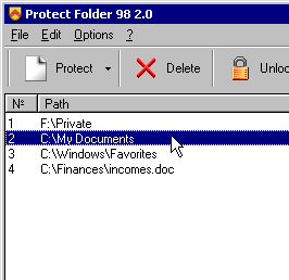 Protect Folder 98 Screenshot 1
