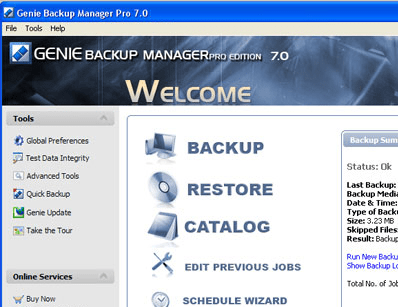 Genie Backup Manager Professional Screenshot 1