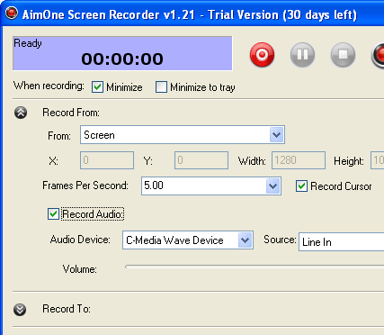 AimOne Screen Recorder Screenshot 1