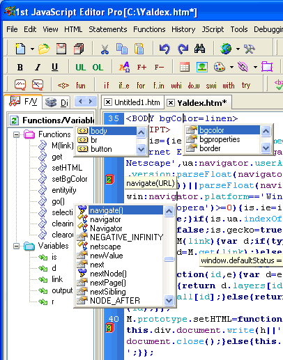 1st JavaScript Editor Pro 3.6 Screenshot 1