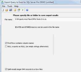 Export Query to Excel for SQL Server Screenshot 1