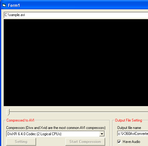 X360 Avi Convert ActiveX OCX Screenshot 1