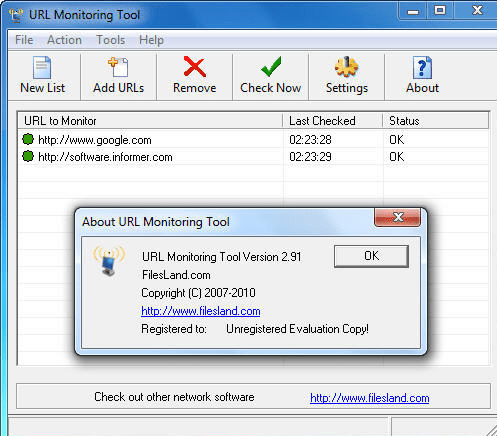 URL Monitoring Tool Screenshot 1