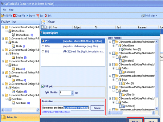 Outlook Express to Windows Live Mail Screenshot 1