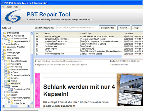 Recover Microsoft Outlook Emails Screenshot 1