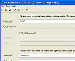 Publish Query to HTML for SQL Server Screenshot 1