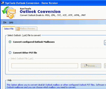 Outlook Conversion Tool Screenshot 1