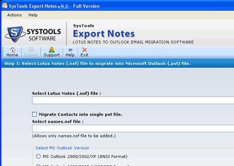Notes Mailbox Migration Tool Screenshot 1