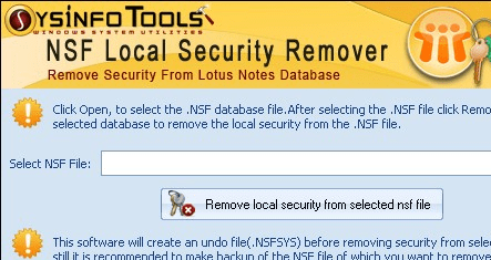 SysInfoTools NSF Local Security Remover Screenshot 1