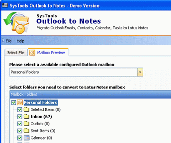 Convert Outlook Mail to Lotus Notes 8.5 Screenshot 1