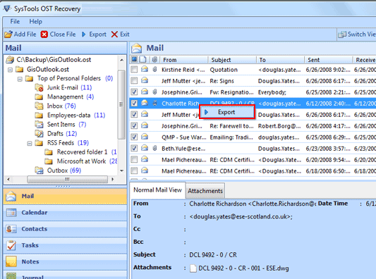 Convert Exchange OST to Outlook Screenshot 1