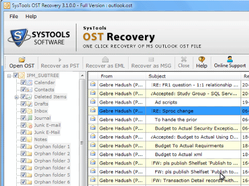 Access Emails from OST Files Screenshot 1