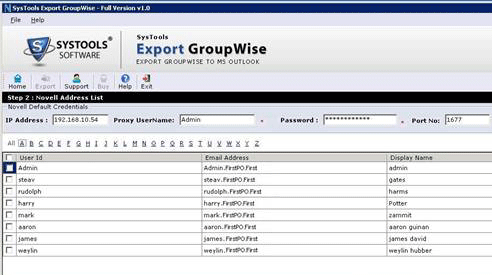 Export Groupwise Email Screenshot 1