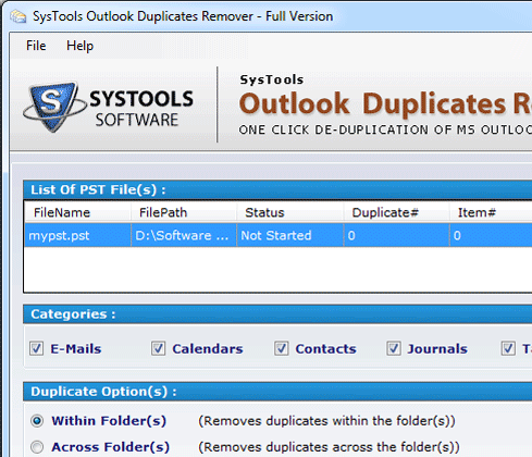 Removing Duplicates Outlook Screenshot 1
