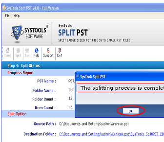 PST Cutter for Bulky Data Screenshot 1