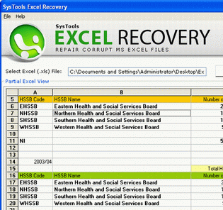 Repairing Excel Files Screenshot 1