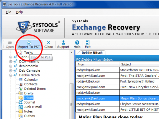Exchange Recovery Management Screenshot 1