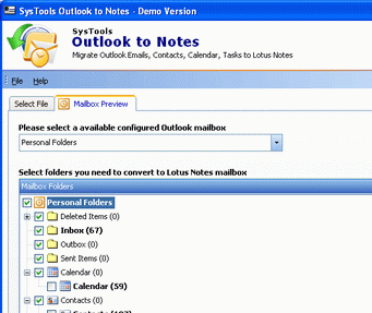 How to access Outlook mail to NSF Screenshot 1