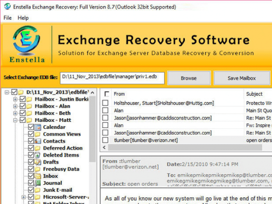 Exchange Export to PST Screenshot 1