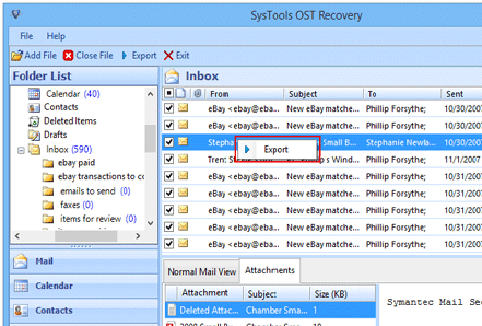 Outlook 2007 Convert OST to PST Screenshot 1