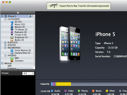 Tipard iPod to Mac Transfer Ultimate Screenshot 1