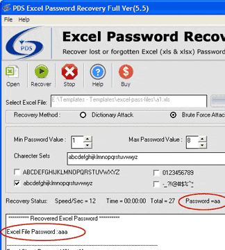 Automatic Excel Password Recovery Screenshot 1