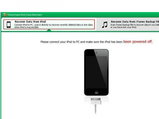 Tenorshare iPod Data Recovery Screenshot 1