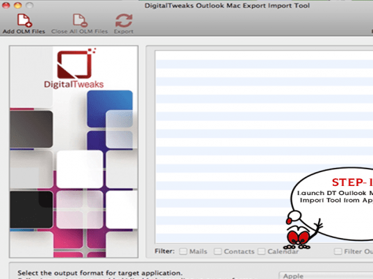 Digital Tweaks Outlook Mac Export Import Tool Screenshot 1