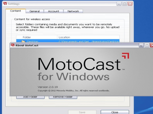 MotoCast Screenshot 1