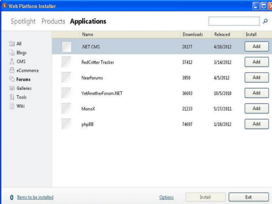 Microsoft Web Platform Installer Screenshot 1