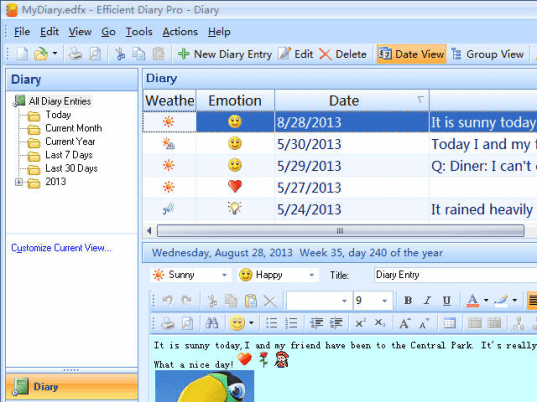 Efficient Diary Screenshot 1