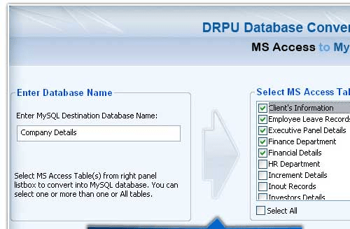 MSAccess Database to MySQL Screenshot 1
