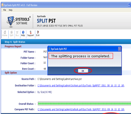 PST Split Software Screenshot 1