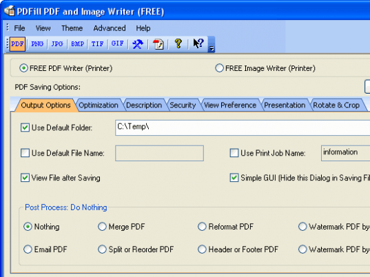 PDFill FREE PDF and Image Writer Screenshot 1