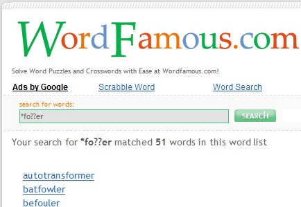 WordFamous.com Screenshot 1