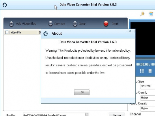 Odin Video Converter Screenshot 1